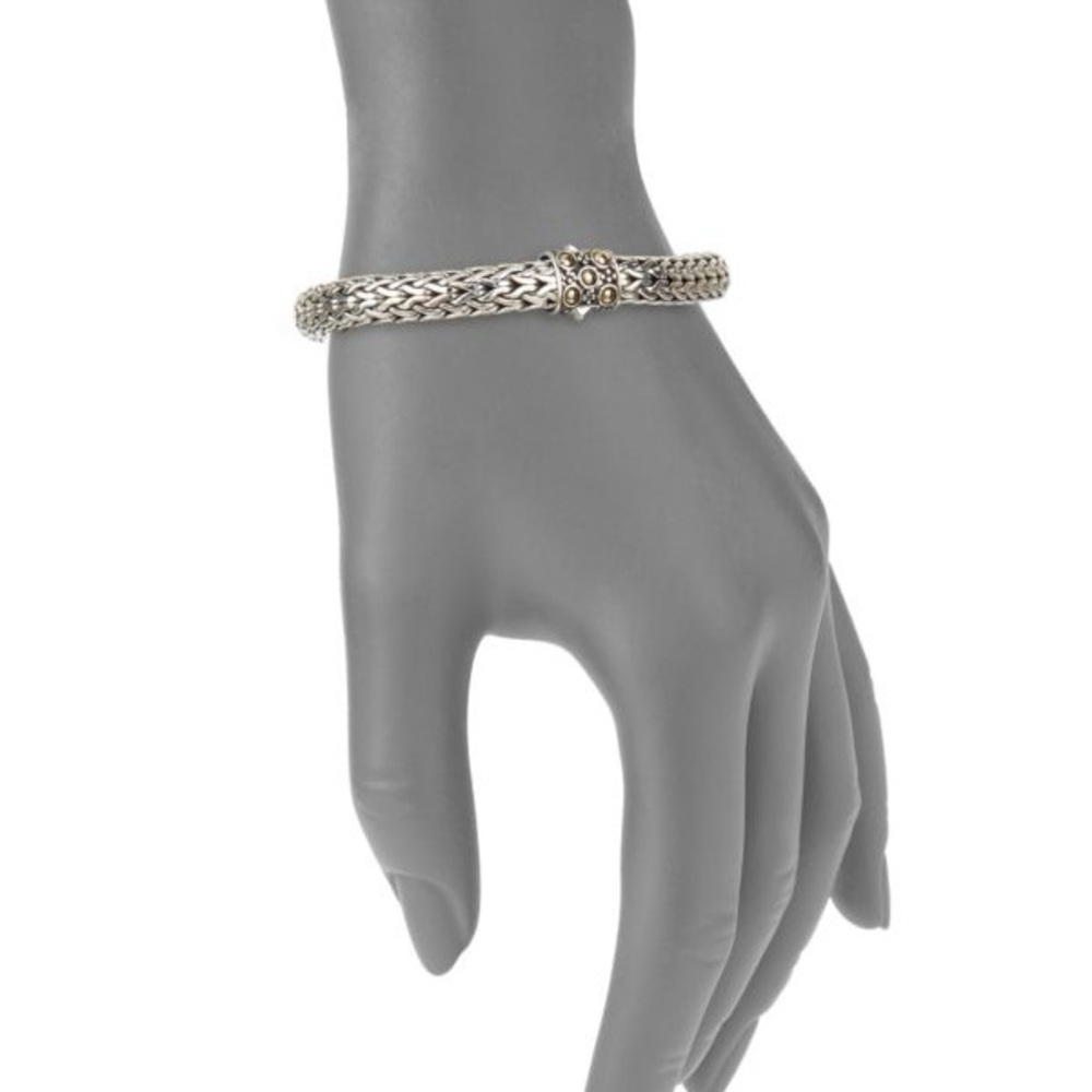 John Hardy Dot Sterling Silver & 18K Yellow Gold Bracelet - Picture 2 of 7